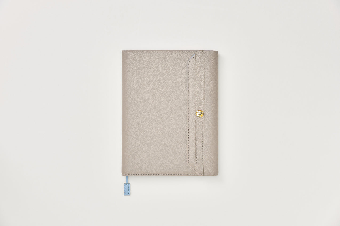 本革手帳カバー＜グレージュ×ブルー＞