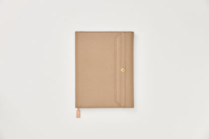 本革手帳カバー＜トープ×ピンク＞