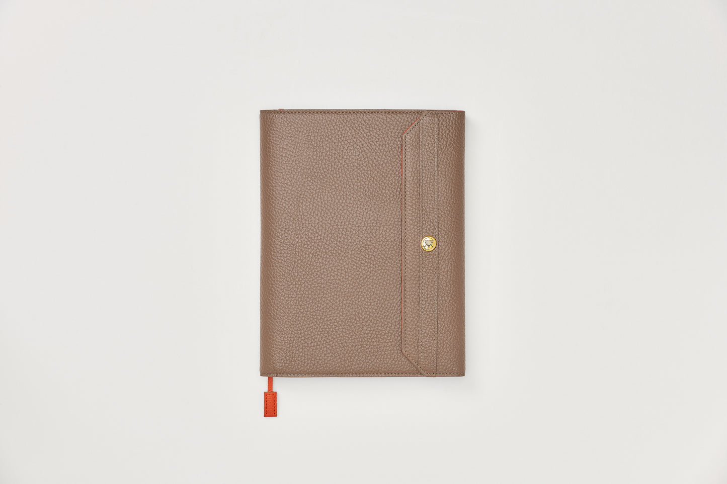 本革手帳カバー＜モカブラウン×オレンジ＞