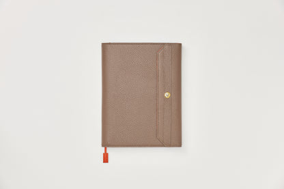 本革手帳カバー＜モカブラウン×オレンジ＞