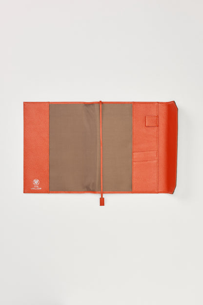 本革手帳カバー＜モカブラウン×オレンジ＞