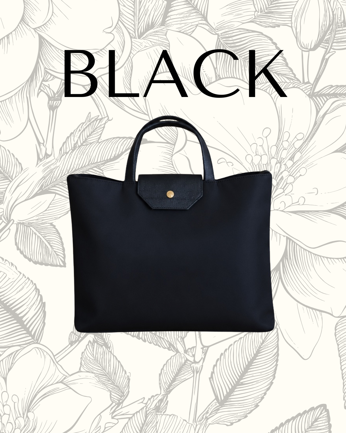 QUIET TOTE 　by the mellow　＜BLACK＞