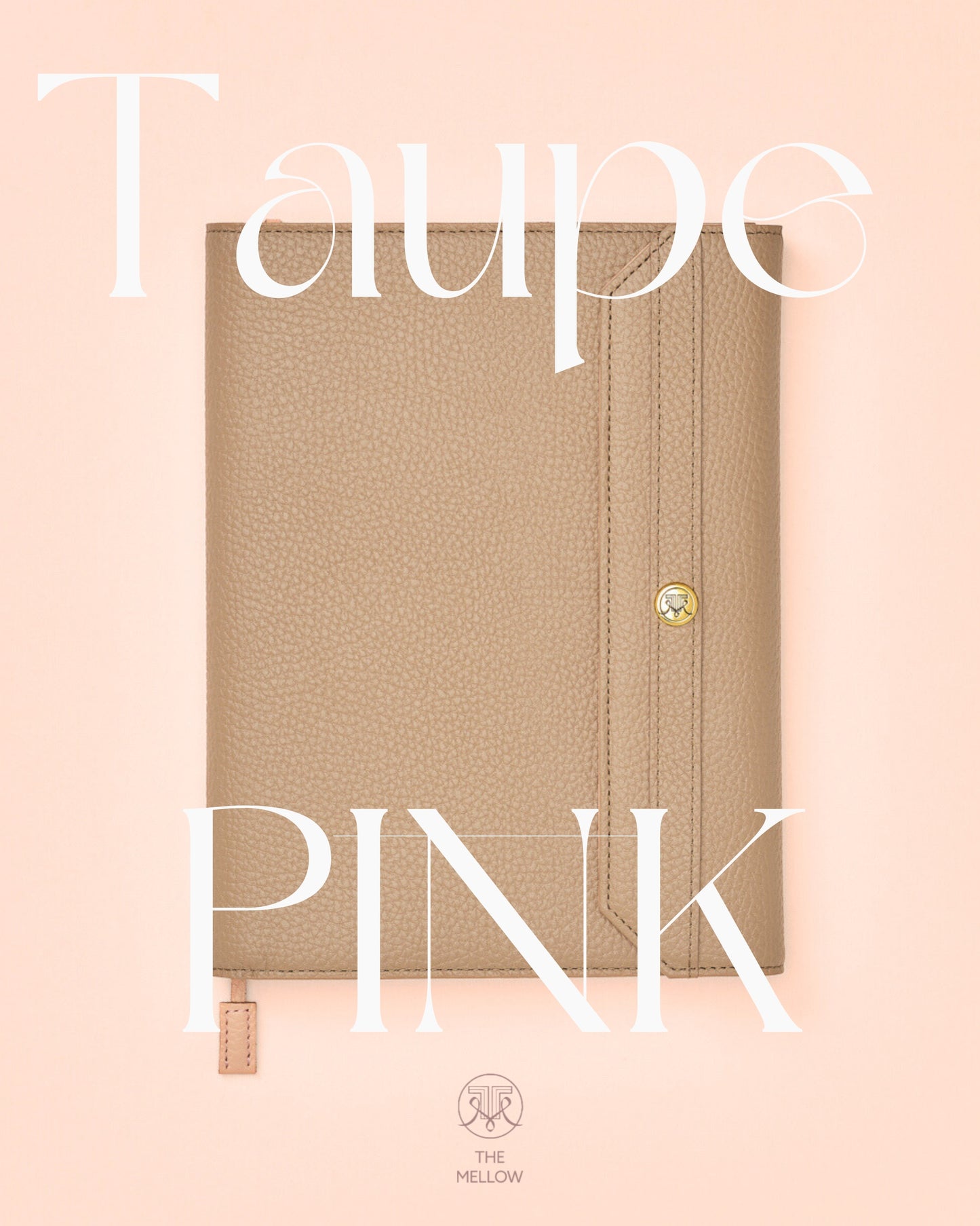 本革手帳カバー＜トープ×ピンク＞