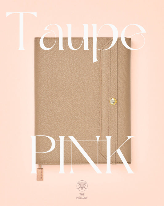 本革手帳カバー＜トープ×ピンク＞