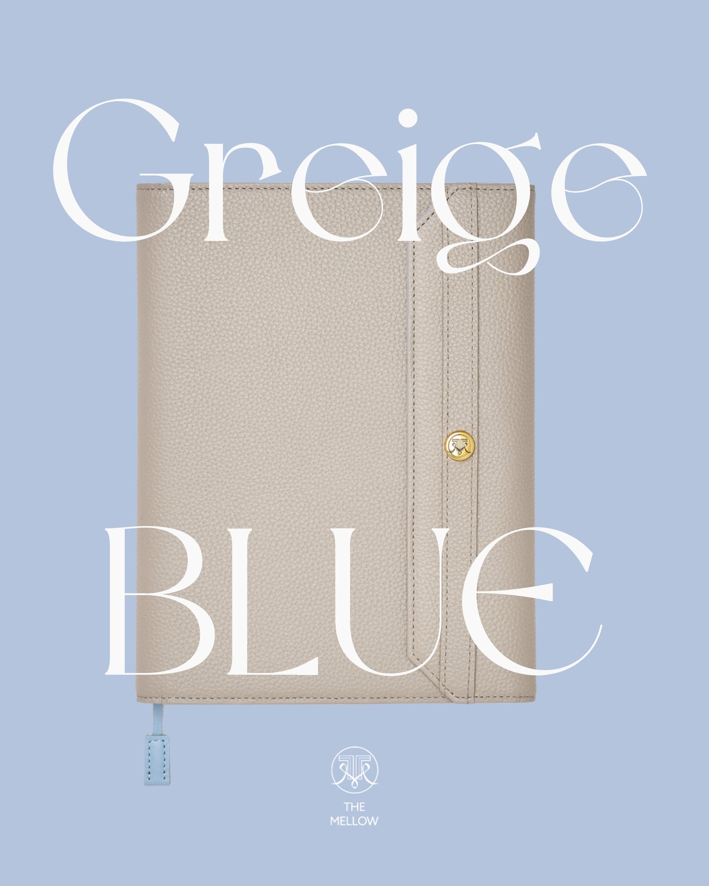 本革手帳カバー＜グレージュ×ブルー＞